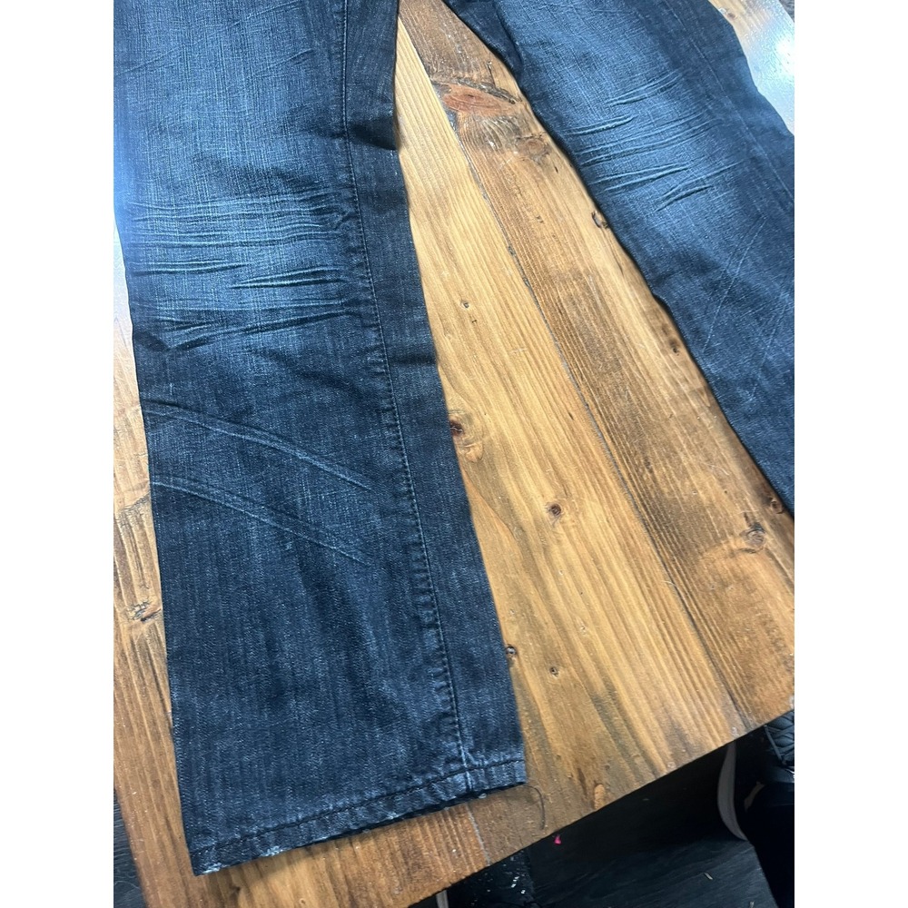 Y2K Born in Los Angeles Mens Dark Wash Straight Leg Jeans GrommetSize 36 - Picture 2 of 10
